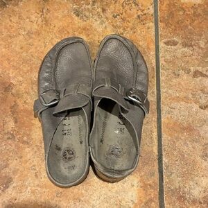 Birkenstock Gray Leather Women's Shoes